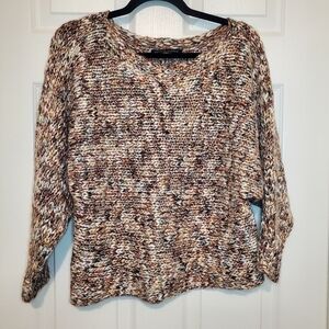 Boston Proper‎ XSmall Orange Chunky Knit Metallic Slouchy Pullover Sweat…